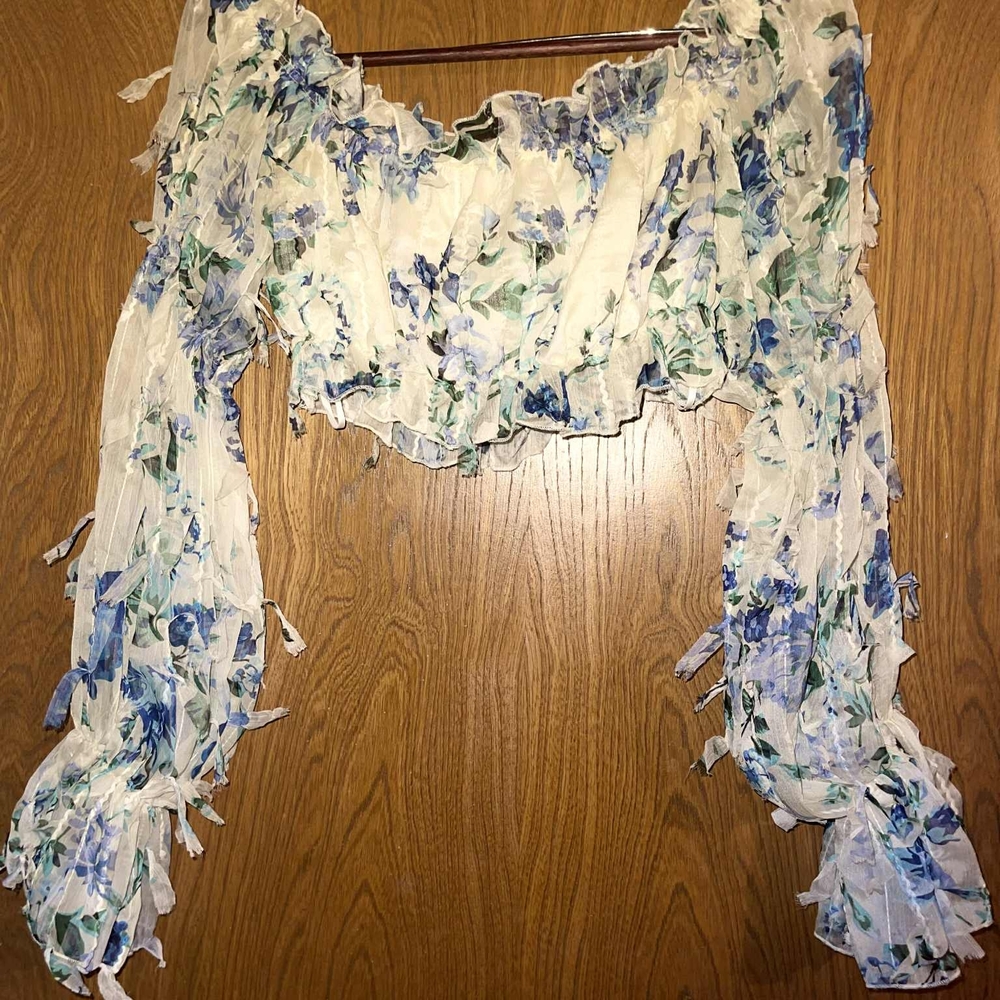 Elegant Off-Shoulder Floral Blouse